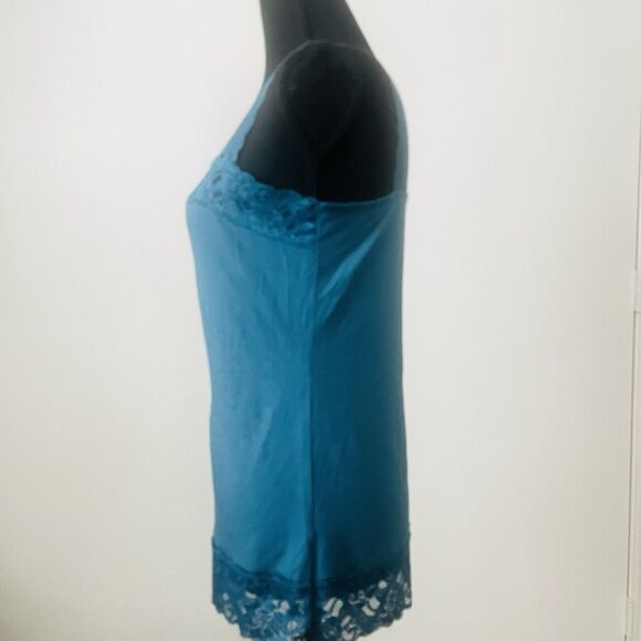 HALOGEN Teal Lace-Trimmed Camisole Tank Top Basic Medium - Picture 5 of 5